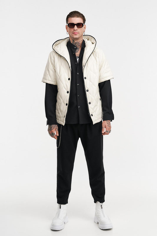 Cream Quilted Puffer Jacket