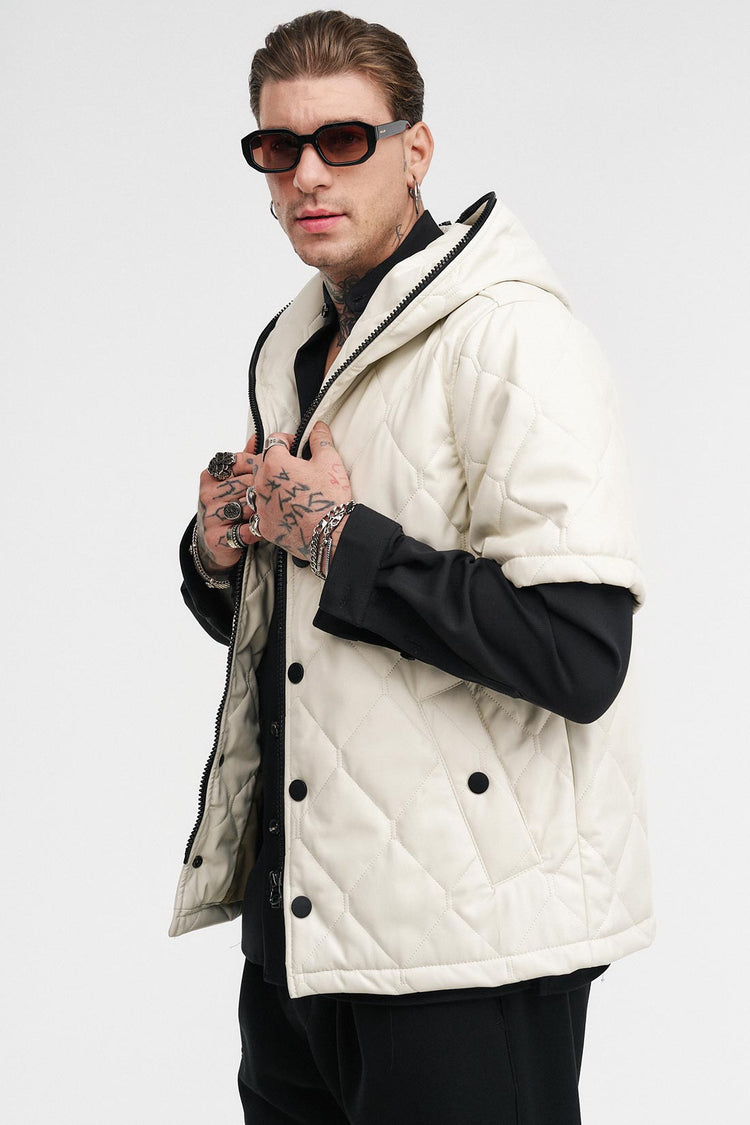 Cream Quilted Puffer Jacket