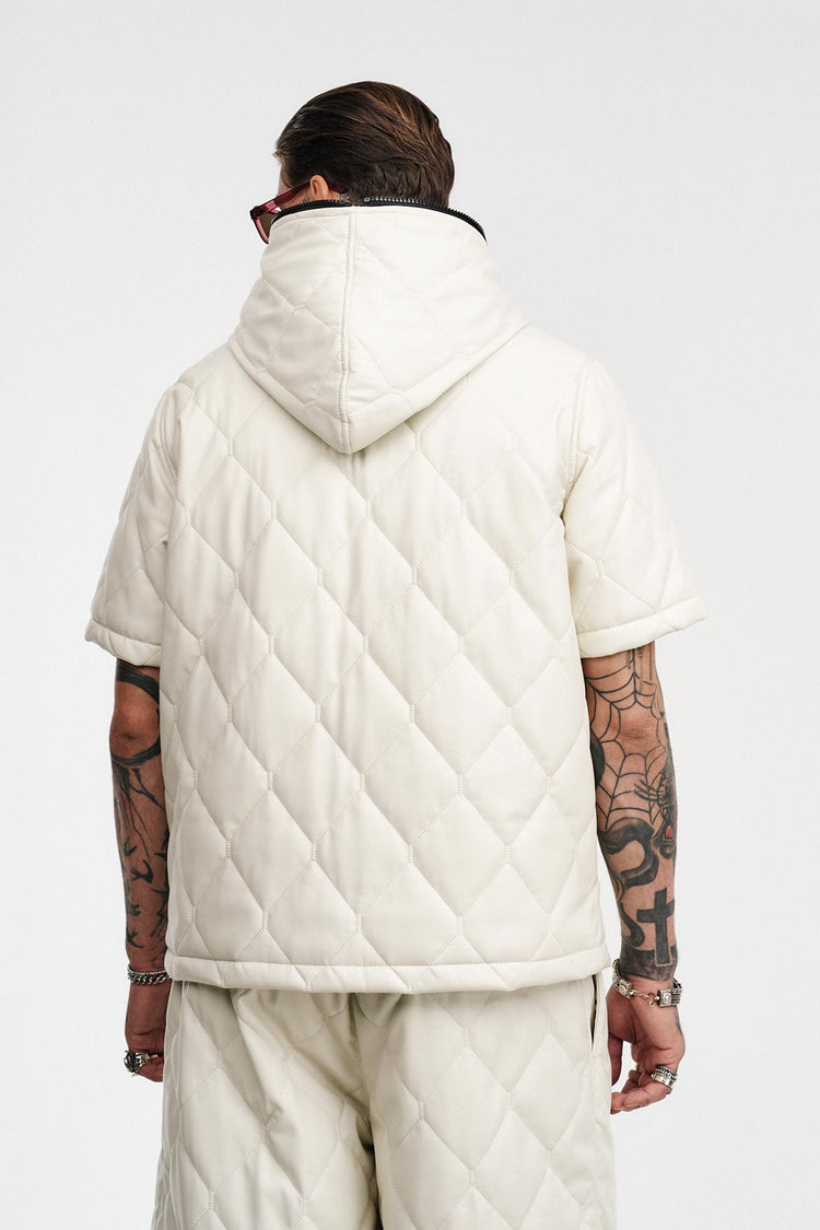 Cream Quilted Puffer Jacket