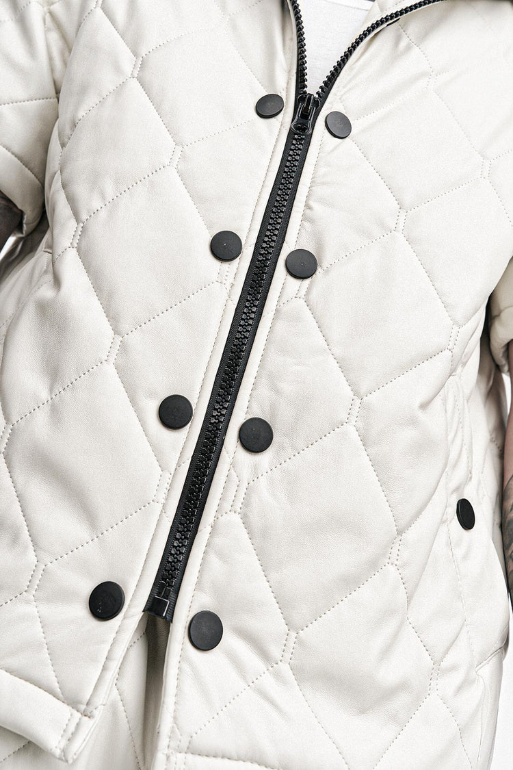 Cream Quilted Puffer Jacket