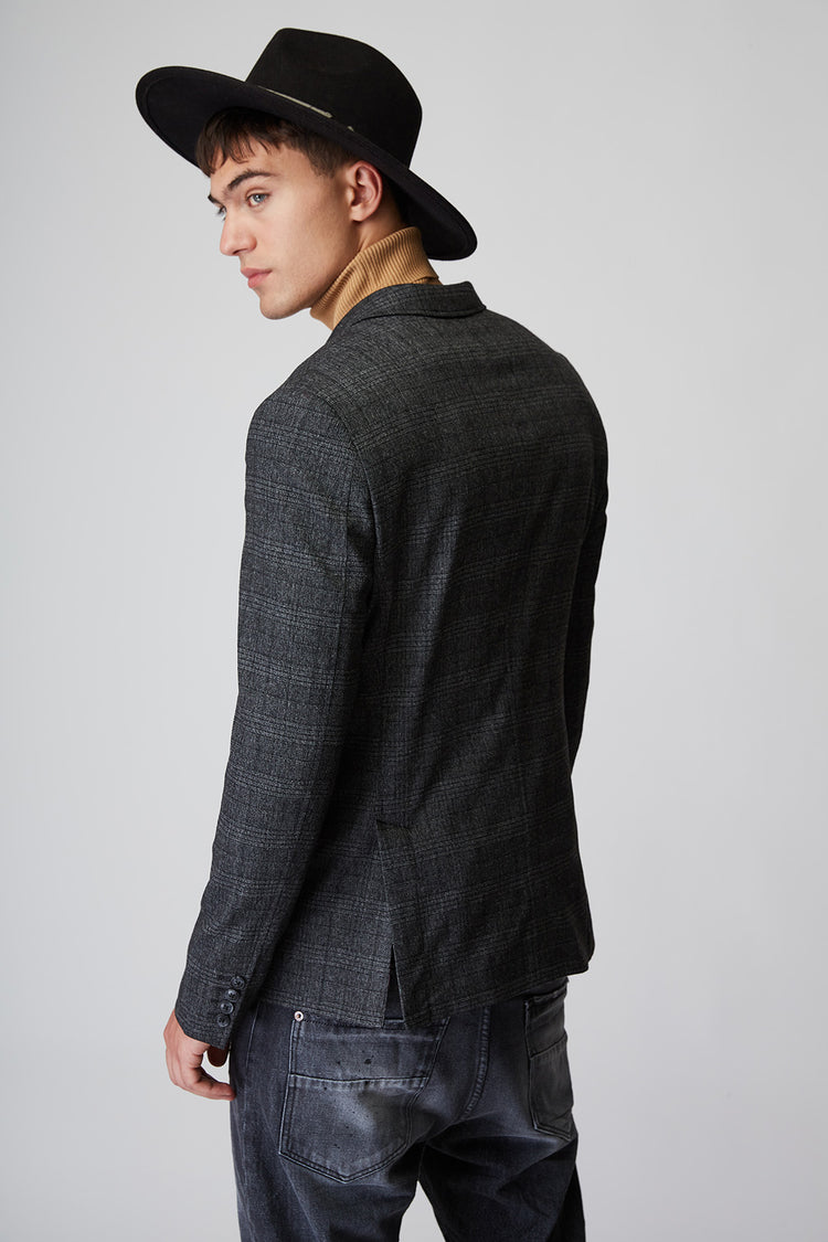 Checked Button Designed Blazer