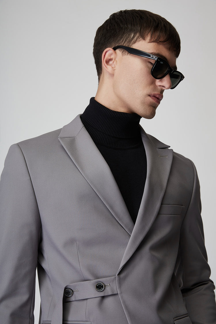 The Strap Button Belt Blazer